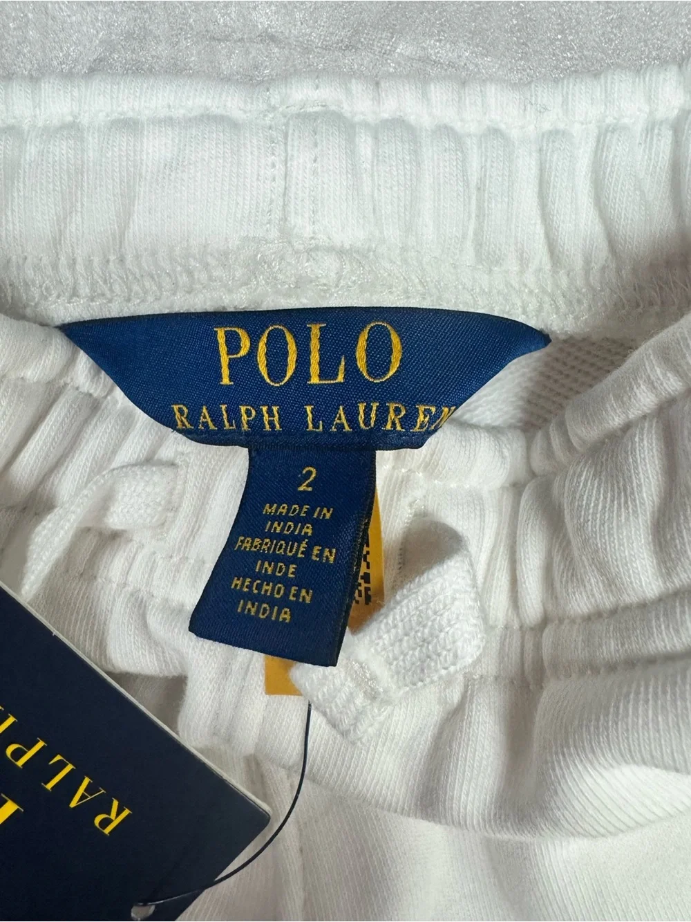 Ralph Lauren Cream Sweatpants with Pink Side Stripes